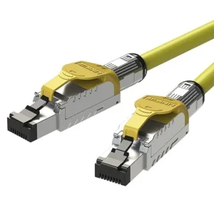 LINKUP - [GHMT & DSX8000 Certified] Cat8 Ethernet Patch Cable S/FTP 22AWG Double Shielded Solid Cable | 2000MHz 2GHz 40Gbps | 5th-Gen Ethernet LAN Network 40G Structure Wires |Yellow| 30 M (98ft)