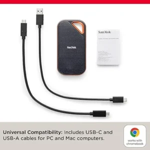 SanDisk 4TB Extreme PRO Portable SSD - Up to 2000MB/s - USB-C, USB 3.2 Gen 2x2, IP65 Water and Dust Resistance, Updated Firmware - External Solid State Drive - SDSSDE81-4T00-G25